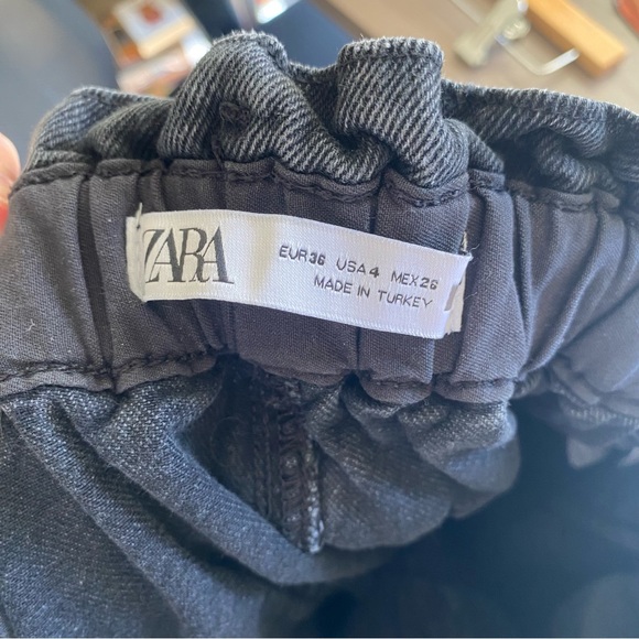 Zara Black Grey Paper bag Jeans - Picture 9 of 9